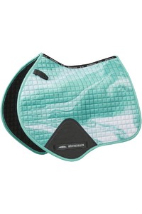 2022 Weatherbeeta Pony Prime Marble Jump Shaped Saddle Pad 1008705007 - Turquoise Swirl